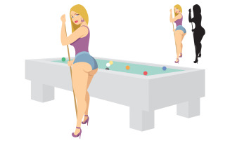 Billiard Girl - Illustration