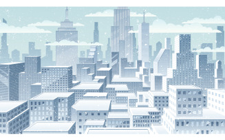 Cityscape Winter - Illustration