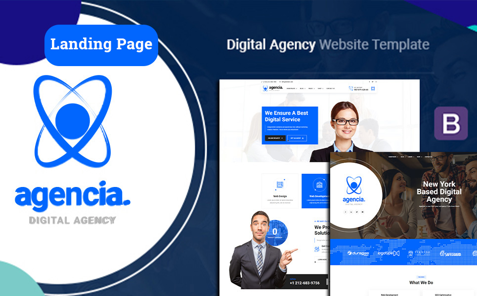 Landing Page Template namens "Agencia | Digital Agency" #124754