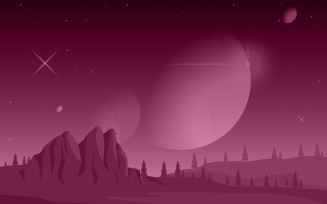 Planet Surface Fantasy - Illustration