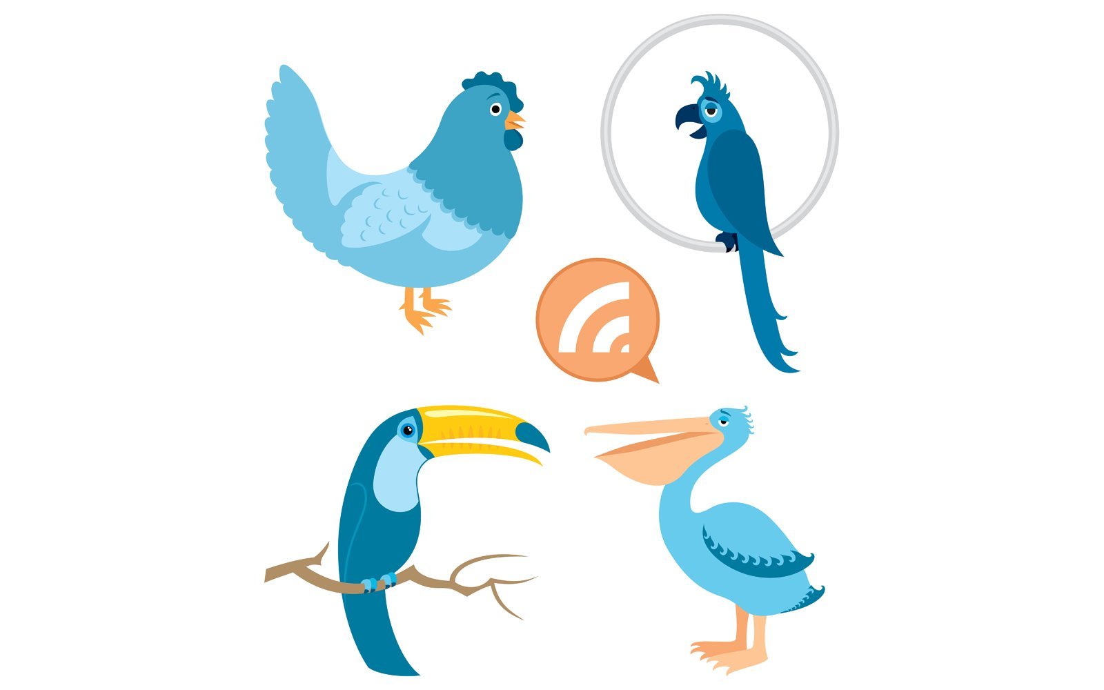 Kit Graphique #124801 Bird Blue Divers Modles Web - Logo template Preview