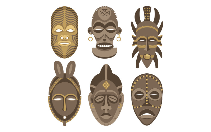 African Masks - Illustration