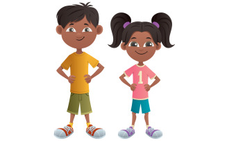 Boy and Girl Indian - Illustration