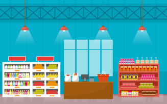 Grocery Shelf Retail - Illustration