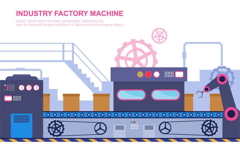 Factory Production Robotic - Illustration