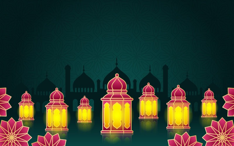 Decorative Lantern Mosque Background