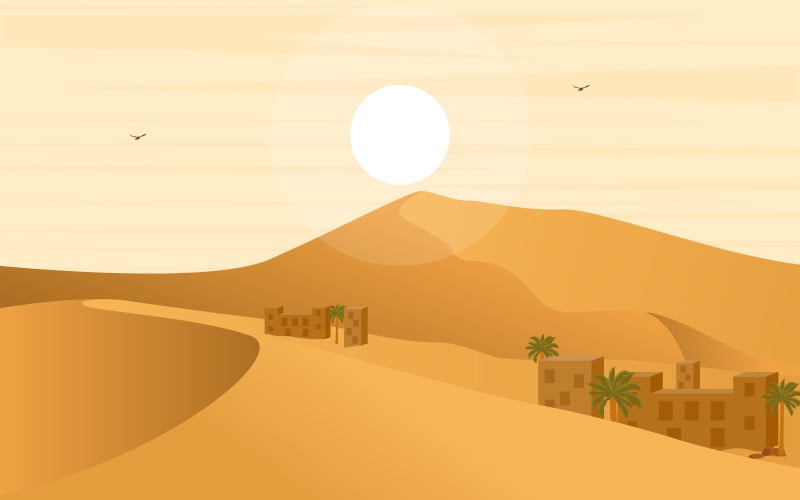 Arabian House Desert - Illustration