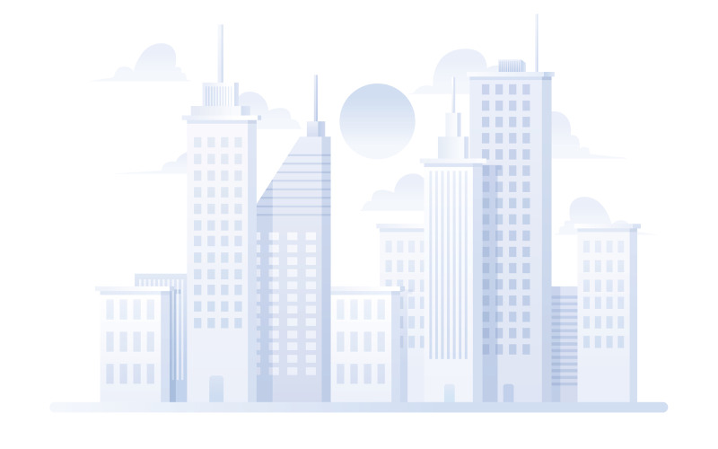 City Grey Flat Design - Illustration