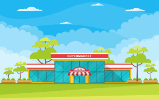 Grocery Store Exterior - Illustration