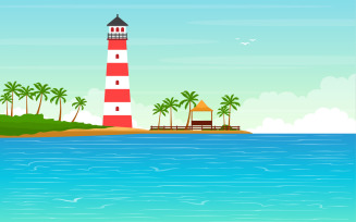 Lighthouse Beach - Illustration