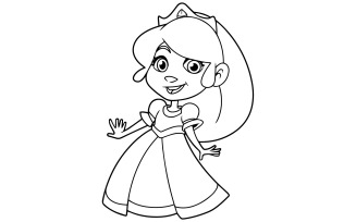 Little Princess Line Art - Illustration