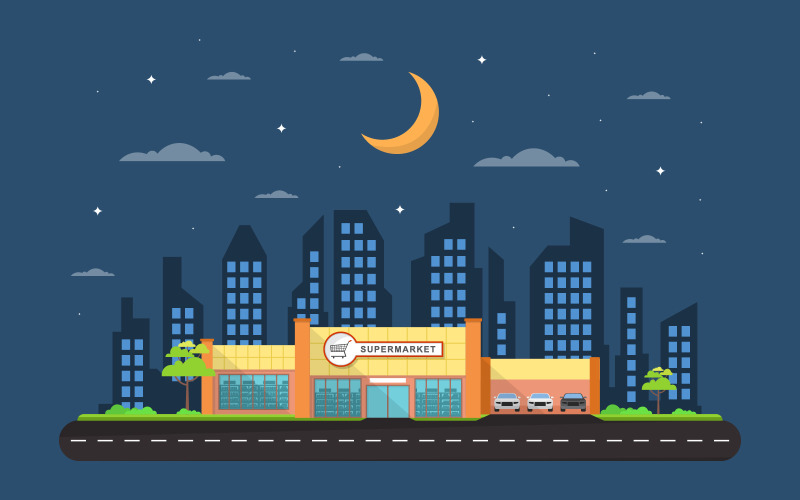 Mall City Building - Illustration