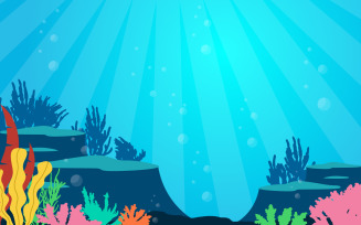 Ocean Underwater Landscape - Illustration