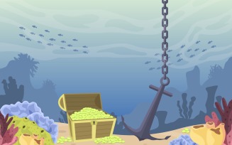 Pirate Gold Treasure - Illustration