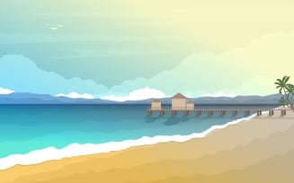 Tropical Beach Sea - Illustration