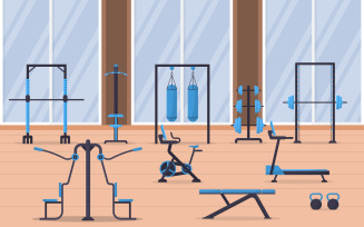 Modern Interior Gym Center - Illustration