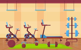 Sport Gym Interior - Illustration