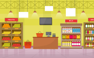 Grocery Shelf Store - Illustration