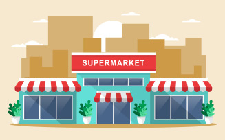 Grocery Store Building - Illustration