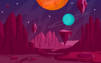 Planet Sky Landscape - Illustration