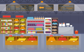 Shelf Store Grocery - Illustration