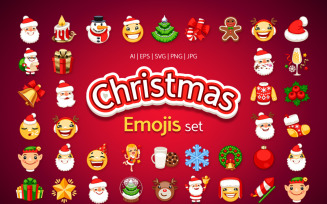 Christmas Emojis Set Icon