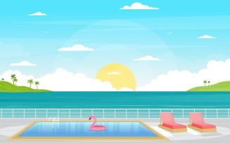 Cruise Swimming Pool - Illustration