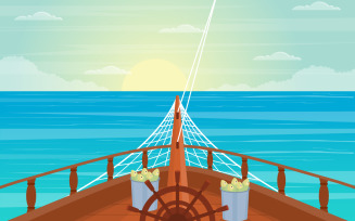 Morning Sunrise Ocean - Illustration