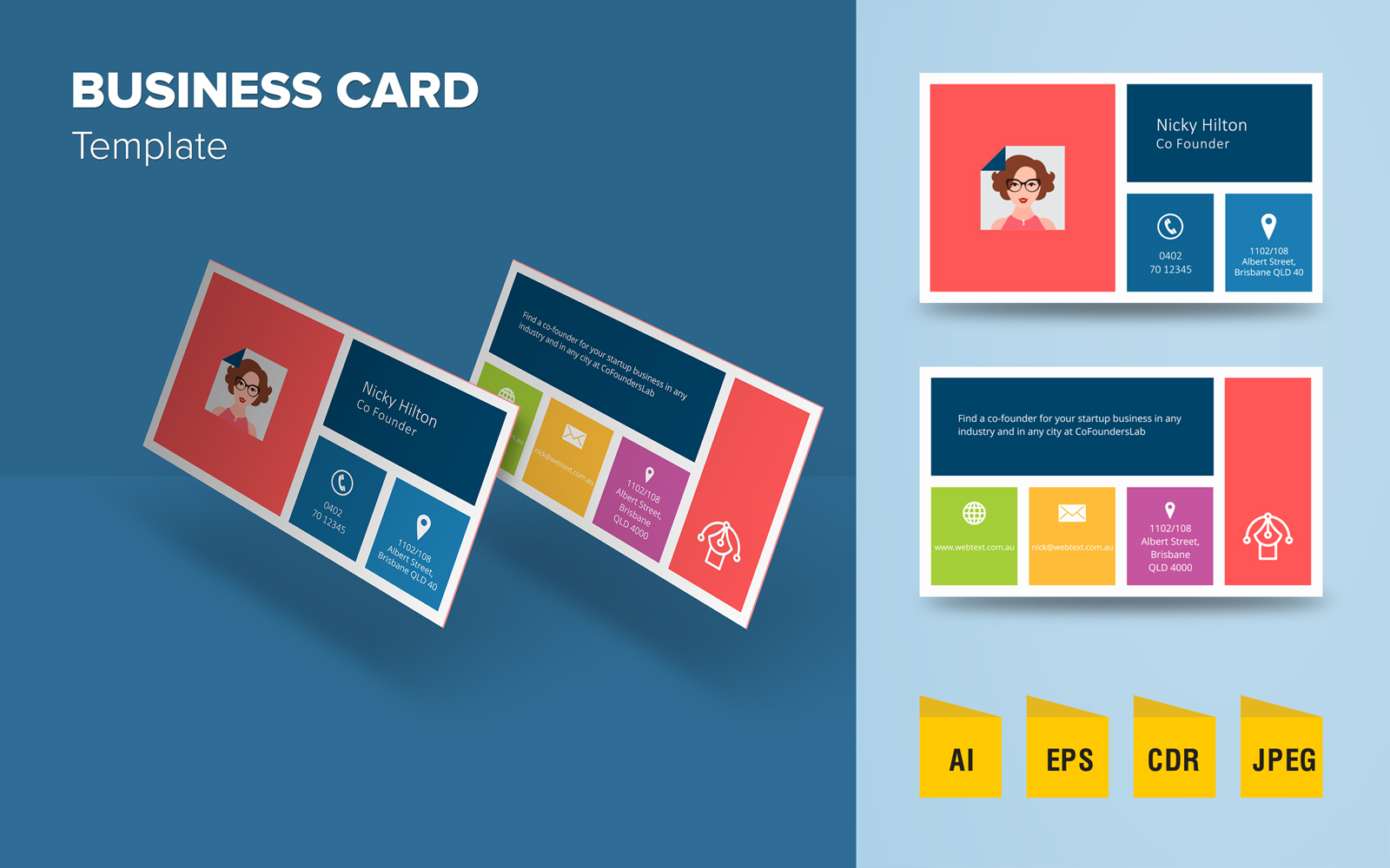 Szablon tożsamości korporacyjnej Creative Business Card Design #125631