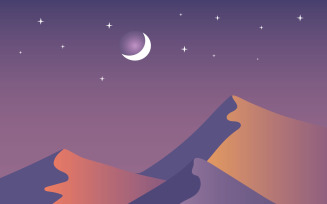 Desert At Night - Illustration