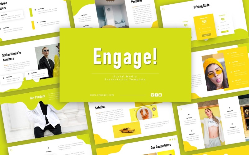 Engage Social Media Presentation PowerPoint template PowerPoint Template