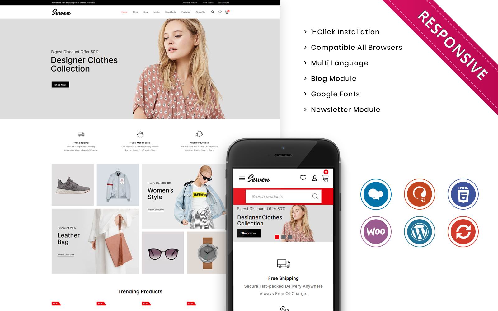 The Mega Fashion Store WooCommerce Theme - Sewen - WooCommerce шаблон  магазина для сайта WordPress