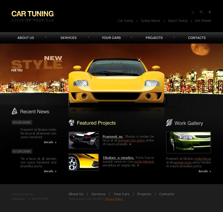 Car Tuning site Template 12623
