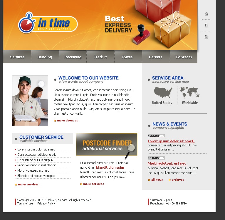 Delivery Services Website Template #12621