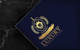 L Lion King Luxury Logo Template