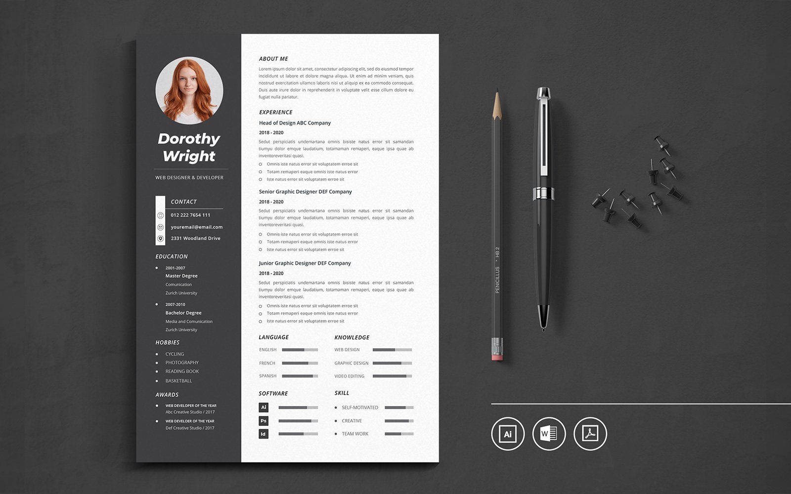 Kit Graphique #126202 Resume Cv Divers Modles Web - Logo template Preview