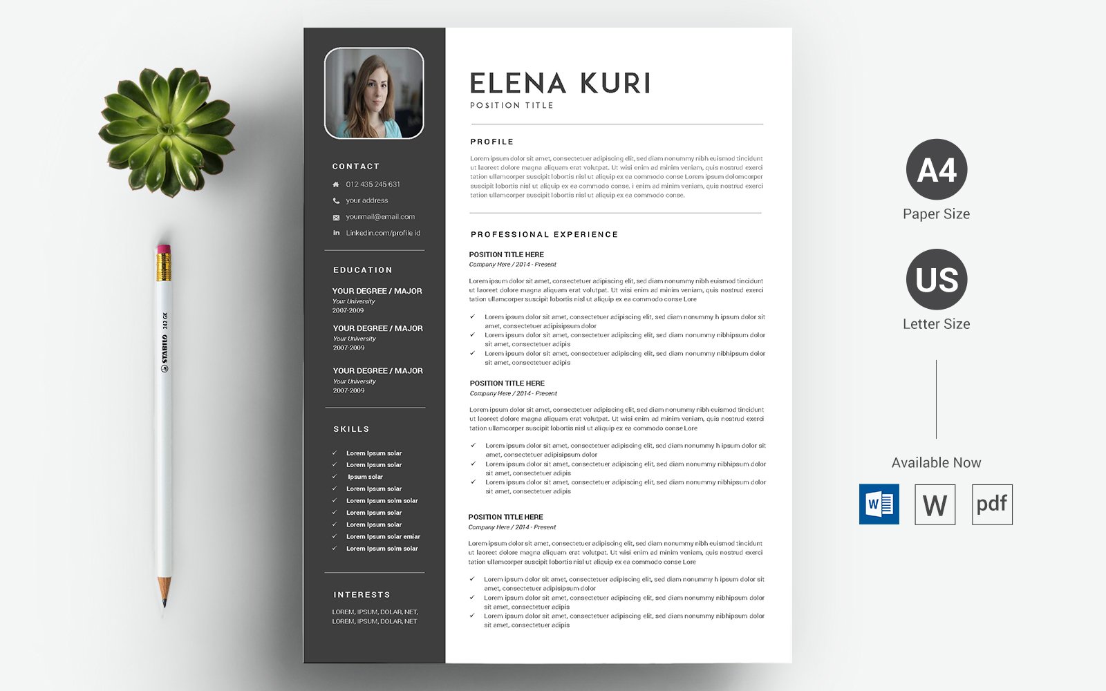 Template #126210 Black Resume Webdesign Template - Logo template Preview