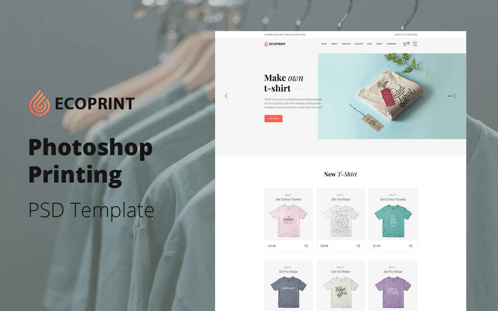 "Ecoprint - Photoshop Printing Services" PSD Template №126246