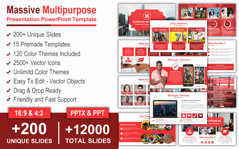 Massive Modern - Multipurpose Presentation PowerPoint template PowerPoint Template