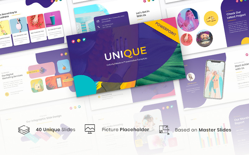 Unique - Colorful Modern PowerPoint template PowerPoint Template