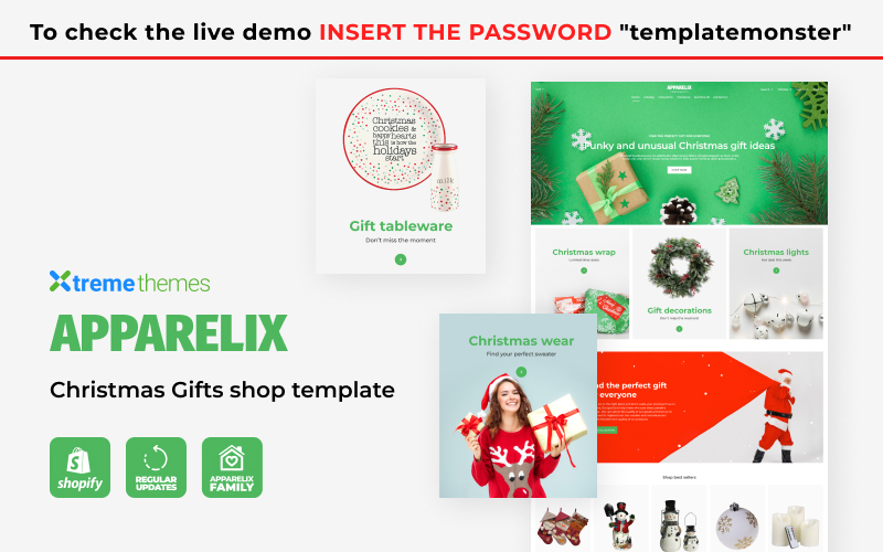 "Apparelix Christmas Gifts Store" thème Shopify adaptatif #126446