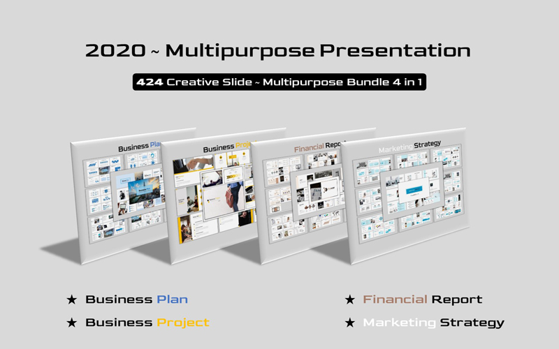 Premium Multipurpose Bundle - Creative Business 4 in 1 Google Slides #126424