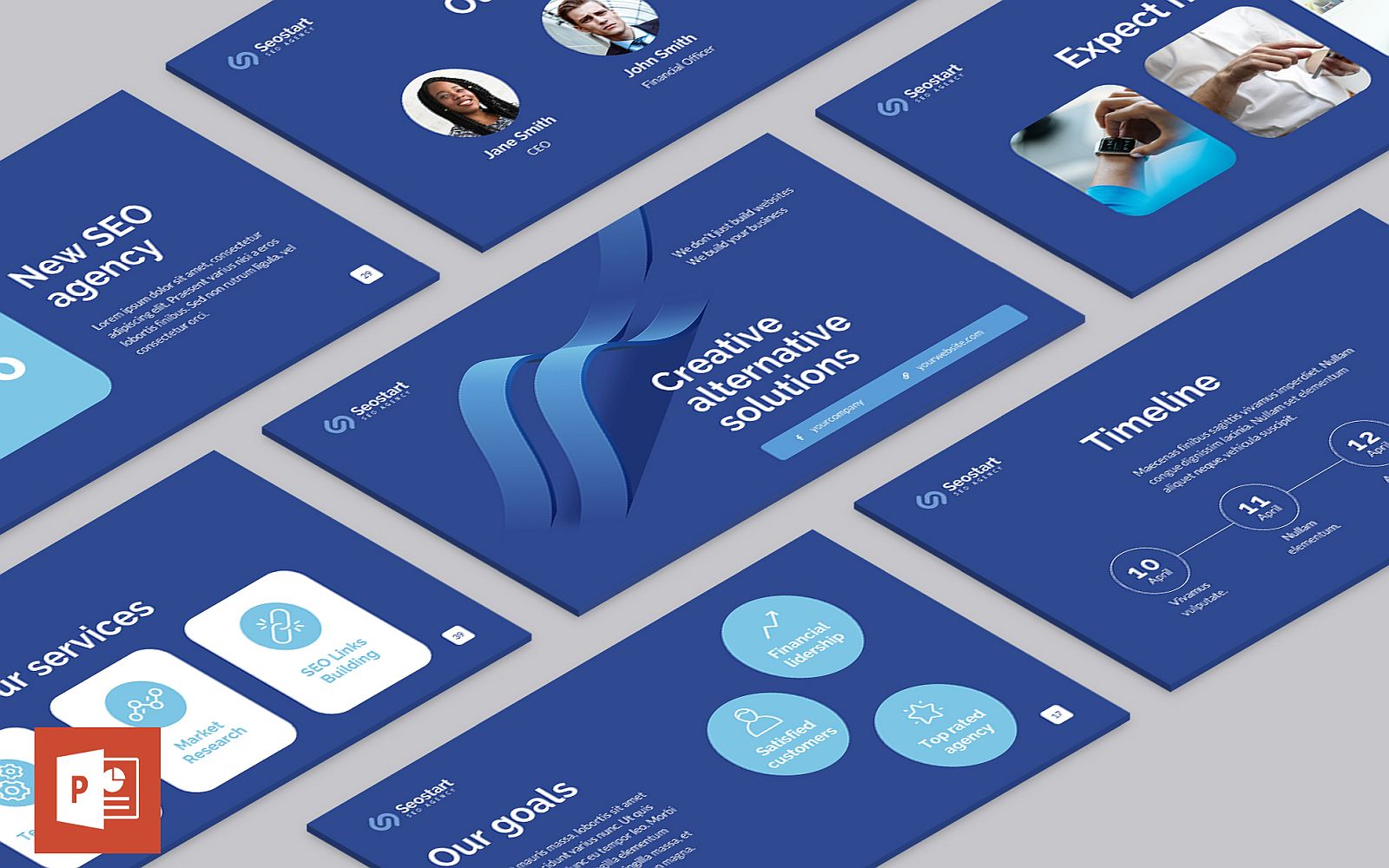 "SEO Agency Presentation PowerPoint Template" Premium PowerPoint Template №126405