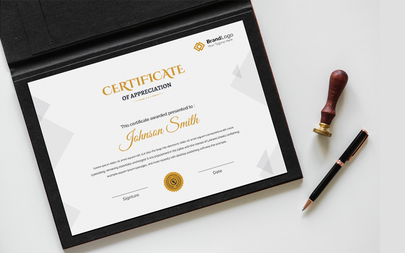 Simple Waves Certificate Template 126433