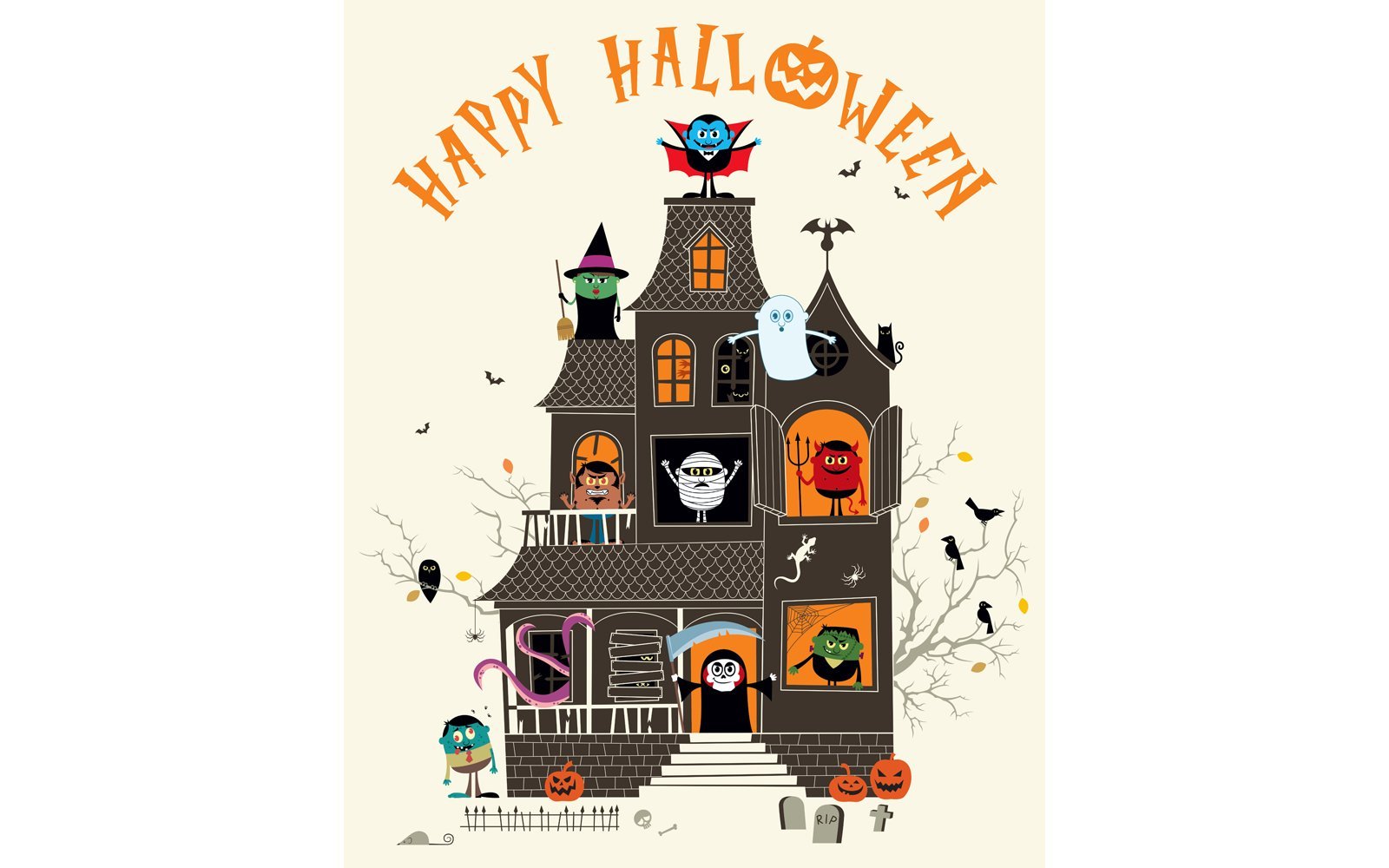 Kit Graphique #126514 Halloween Haunted Divers Modles Web - Logo template Preview