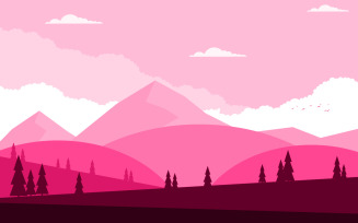 Calm Mountain Landscape - Illustration