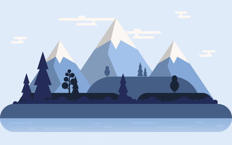 Calm Mountain Nature - Illustration