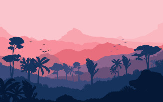 Calm Mountain Scene - Illustration