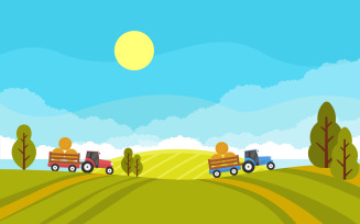 Field Agriculture Landscape - Illustration