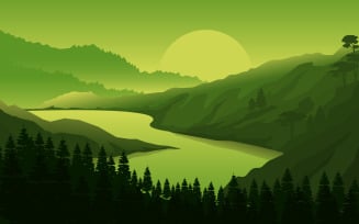 Mountain Wild Landscape - Illustration